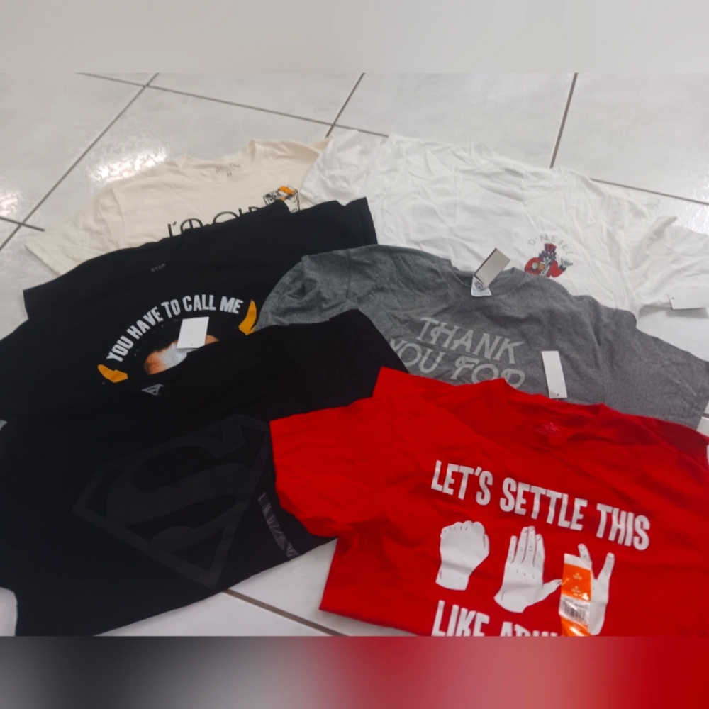 (Lot Of 6)  Random Graphic Novelty T Shirts New With Tags SEE PICS  Tshirts Tees